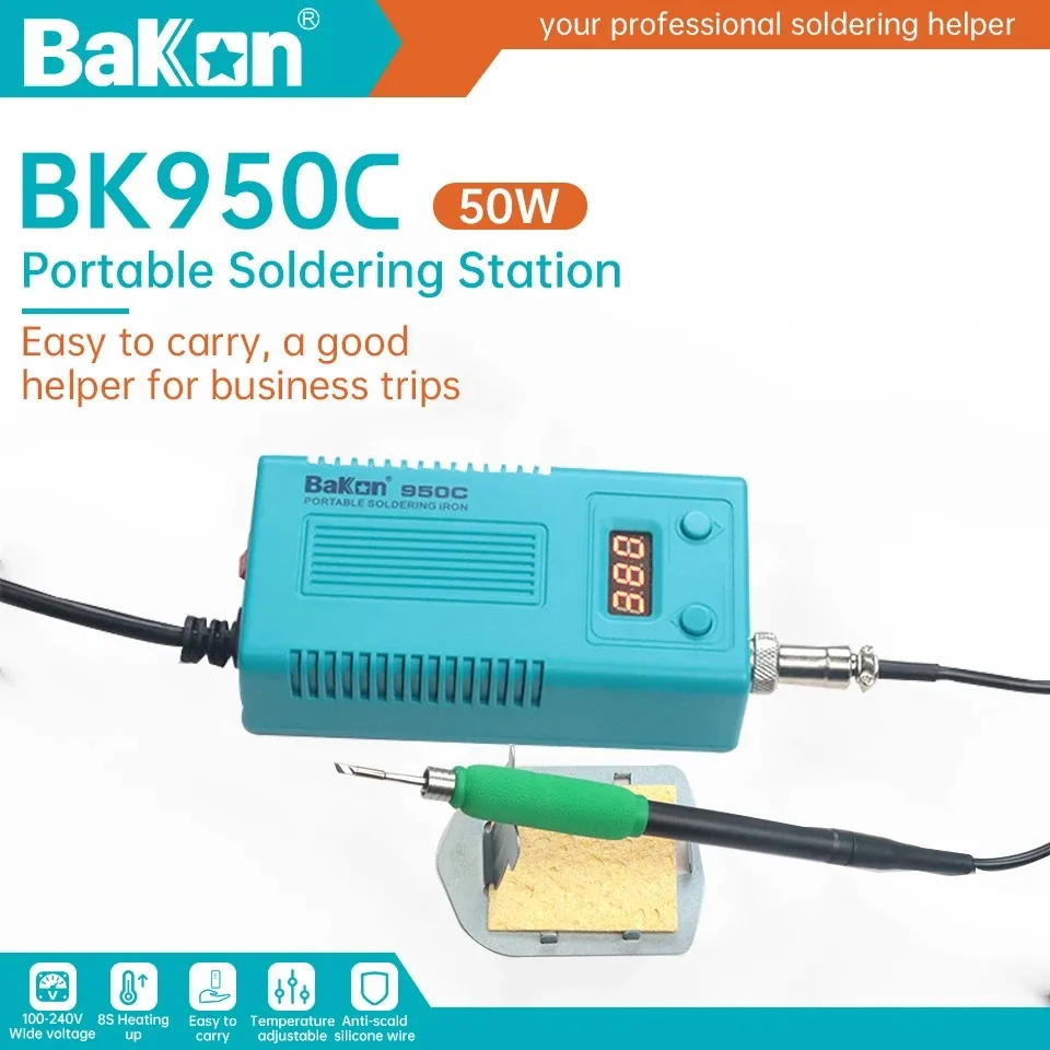Soldering Iron Temperature Probe - สถานีบัดกรีแบบพกพา Bakon พร้อมหน้าจอดิจิตอล หัวแร้ง C210 เปลี่ยนหัวได้ง่าย