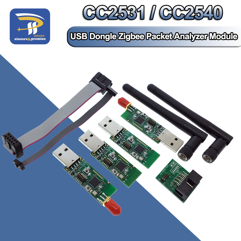 Zigbee Cc2531 - Sniffer Bare Board แพ็คเก็ตเครื่องวิเคราะห์โปรโตคอลโมดูลอินเทอร์เฟซการเขียนโปรแกรม USB Dongle