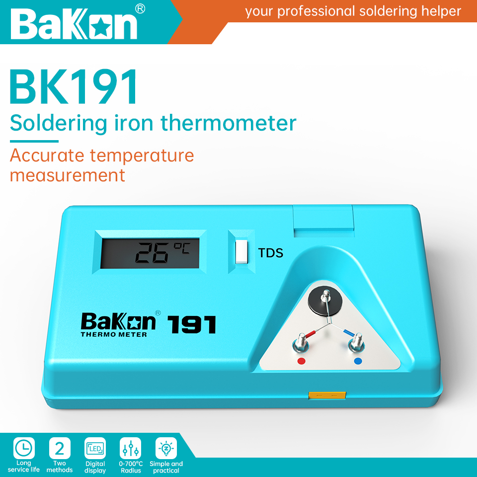 Soldering Iron Temperature Probe - บาคอน บีเค 191 เครื่องวัดอุณหภูมิปลายหัวแร้ง, ตะกั่วบัดกรีแบบไร้สารตะกั่ว, จอแสดงผลดิจิตอล