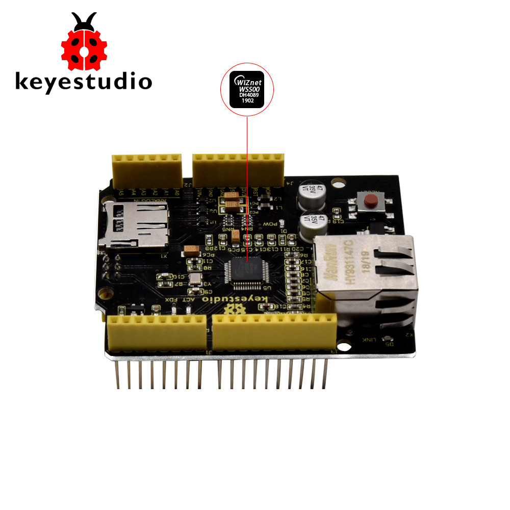 Ethernet W5500 - Keyestudio W5500 Ethernet Shield Ethernet ควบคุมบอร์ดขยายสําหรับ