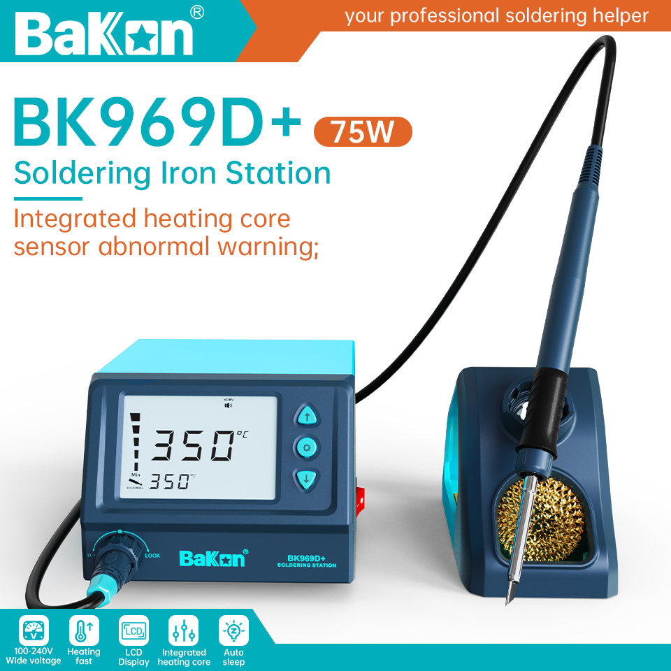 Soldering Iron Temperature Probe - สถานีบัดกรี Bakon 75W BK969D+ T12 อุปกรณ์บัดกรี