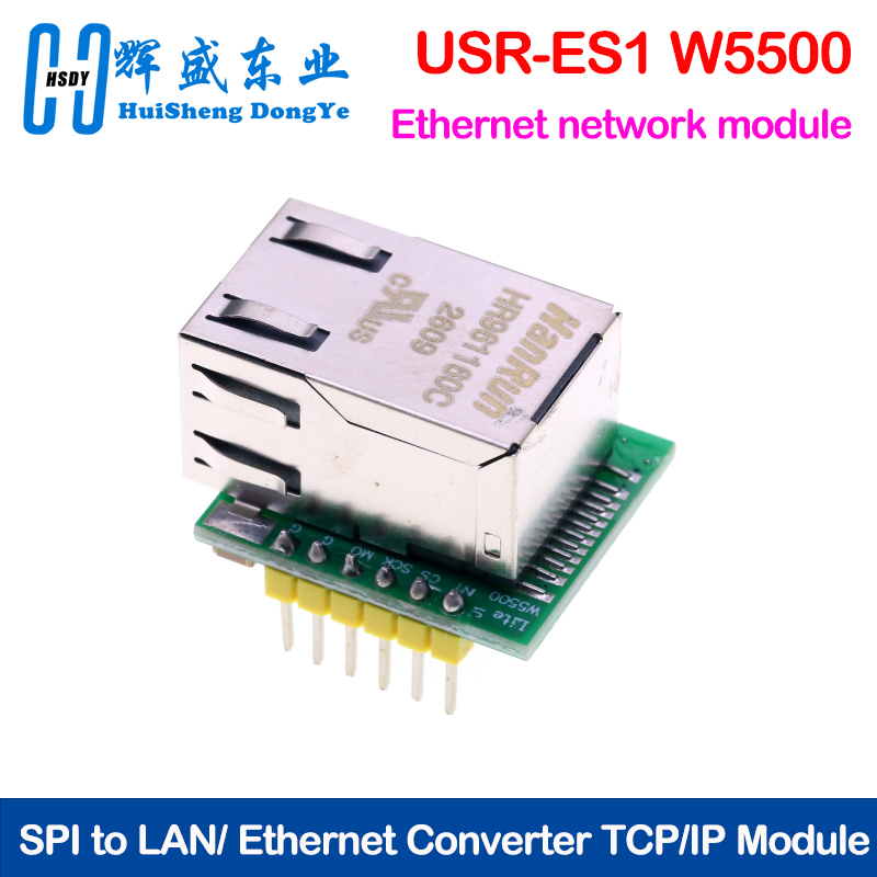Ethernet W5500 - USR-ES1 W5500 โมดูลเครือข่ายอีเธอร์เน็ตฮาร์ดแวร์ SPI เป็น LAN/อีเธอร์เน็ต
