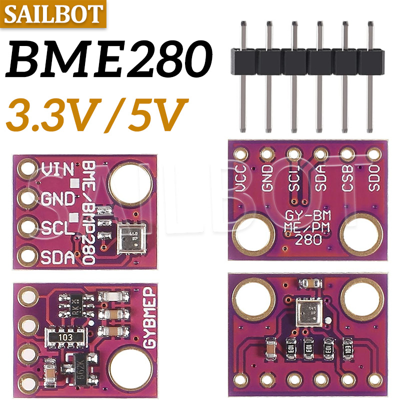 Bme280 - BME280 5V 3.3V เซนเซอร์ดิจิตอลอุณหภูมิความชื้นความดันบรรยากาศเซนเซอร์โมดูล BME280-5V -3.3V