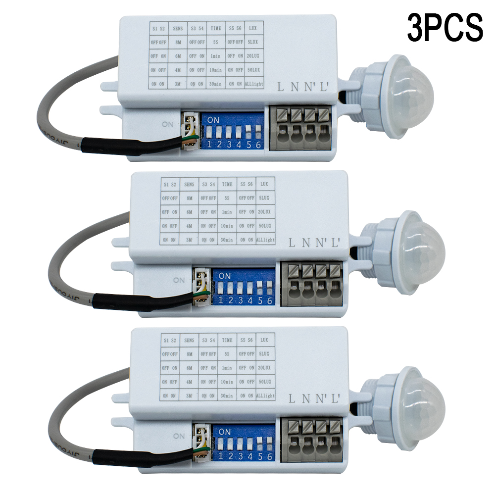 Pir Motion Sensor - สวิตช์ไฟเซ็นเซอร์ตรวจจับความเคลื่อนไหว 220V 110V เซ็นเซอร์ตรวจจับความเคลื่อนไหวแบบ PIR สำหรับไฟ