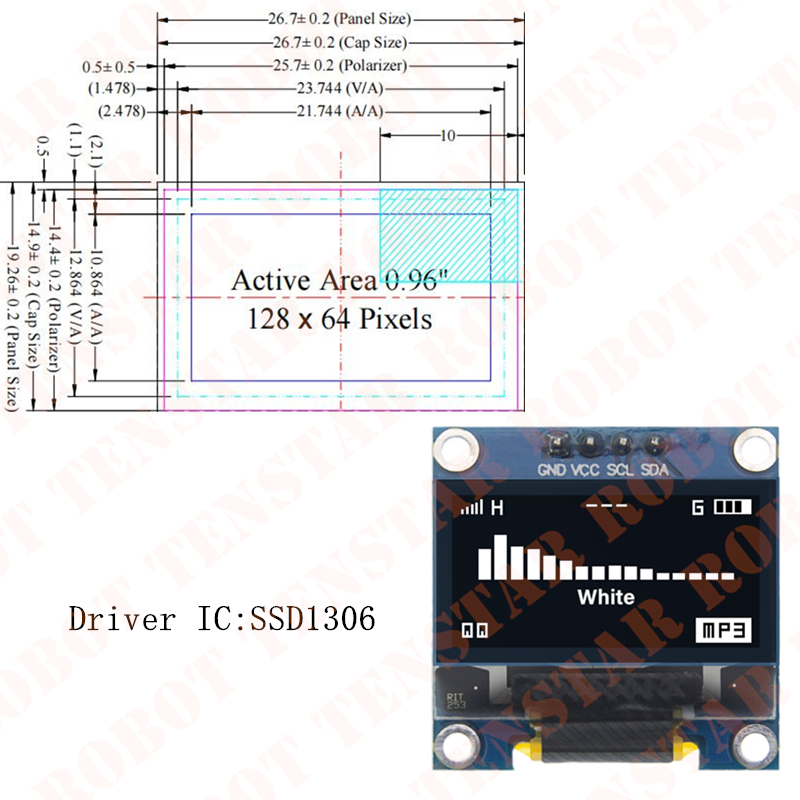 TENSTAR 0.96 นิ้ว OLED SSD1306 - Ssd1306 บทวิจารณ์และราคา