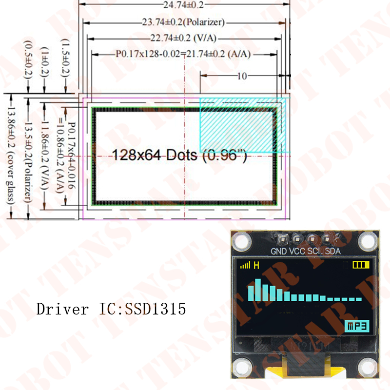 TENSTAR 0.96 นิ้ว OLED SSD1306 - Ssd1306 บทวิจารณ์และราคา