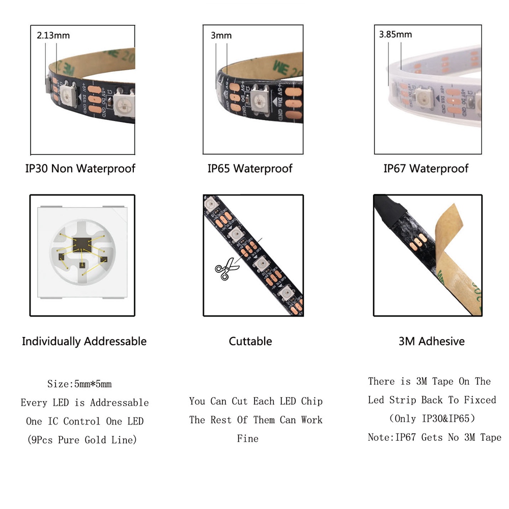 WS2811 WS2812B WS2813 WS2815 5 - Ws2812B Strip 5V บทวิจารณ์และราคา