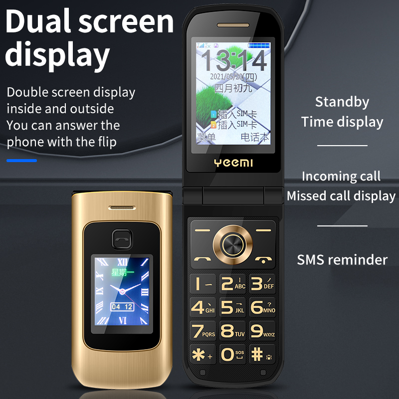 โทรศัพท์มือถือแบบพับได้ YEEMI  - Tft Display 2.4 บทวิจารณ์และราคา