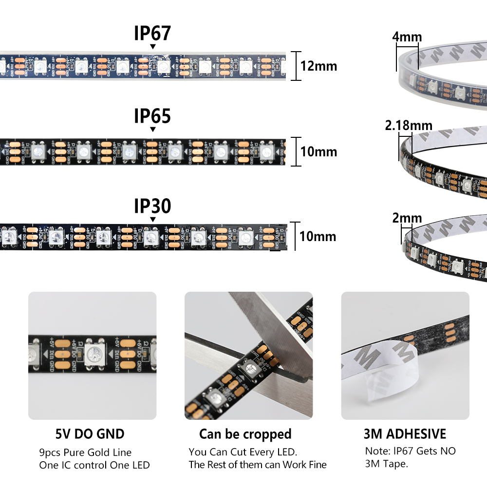 WS2812B สมาร์ทพิกเซล RGBIC LED - Neopixel บทวิจารณ์และราคา