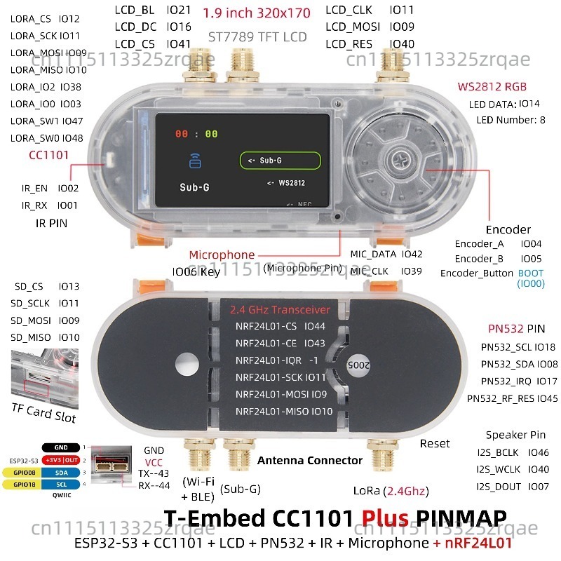 บอร์ดพัฒนา T-Embed CC1101 ESP3 - Nrf24L01 บทวิจารณ์และราคา
