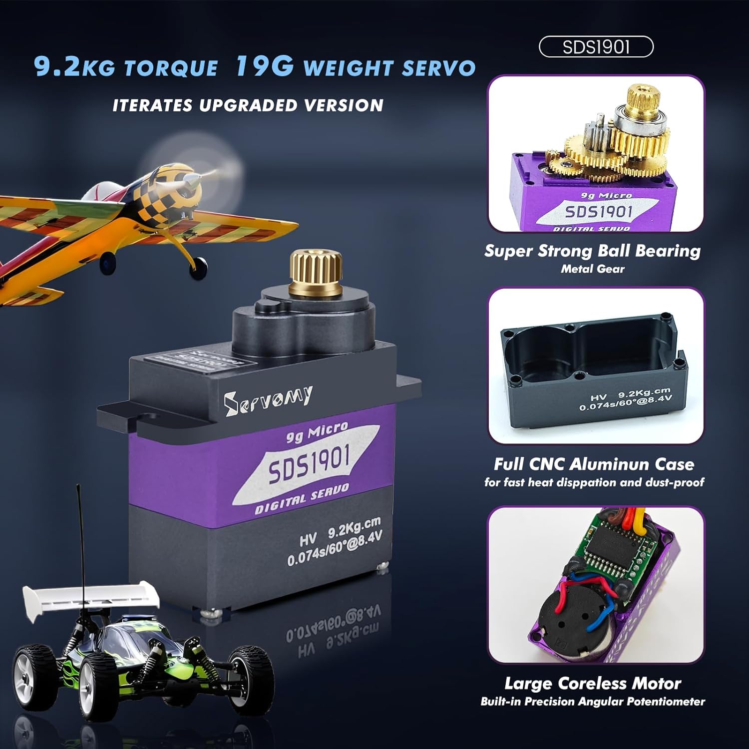 เซอร์โวมี-SDS1901 ดิจิตอล 9G ไ - Servo Sg90 บทวิจารณ์และราคา