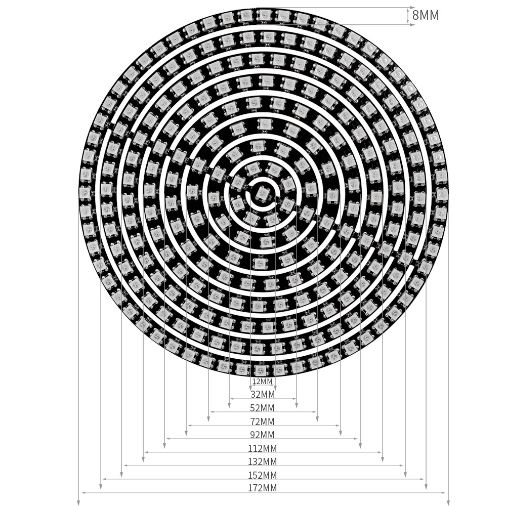 WS2812B RGBIC LED แหวนแอดเดรสแ - Neopixel บทวิจารณ์และราคา