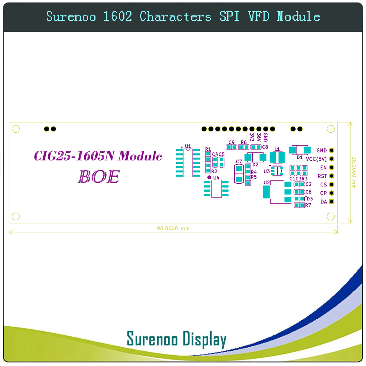 Surenoo 7P Serial SPI 1602 162 - Lcd 1602 บทวิจารณ์และราคา