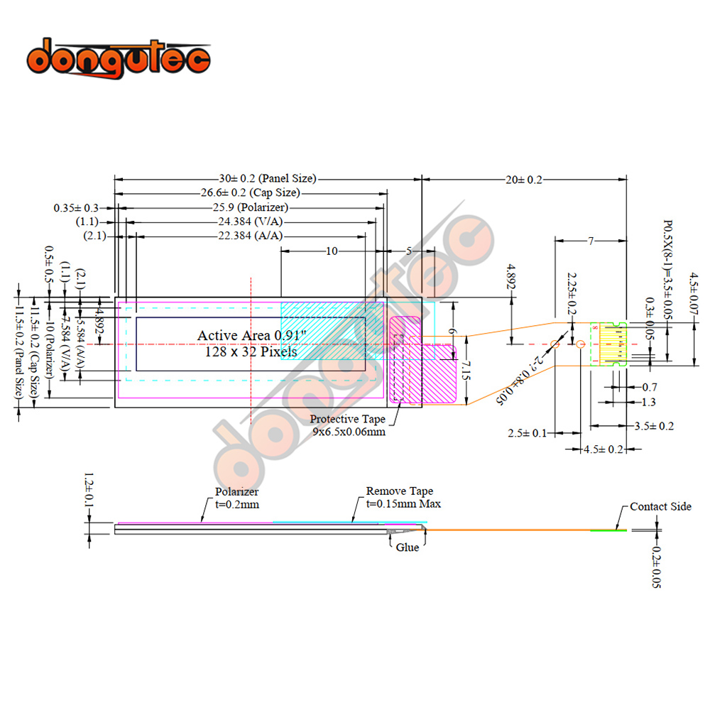 หน้าจอ OLED 0.91 DNA75 128*32พ - Ssd1306 บทวิจารณ์และราคา